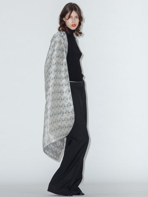 CHARLIE wool and silk scarf in Gray