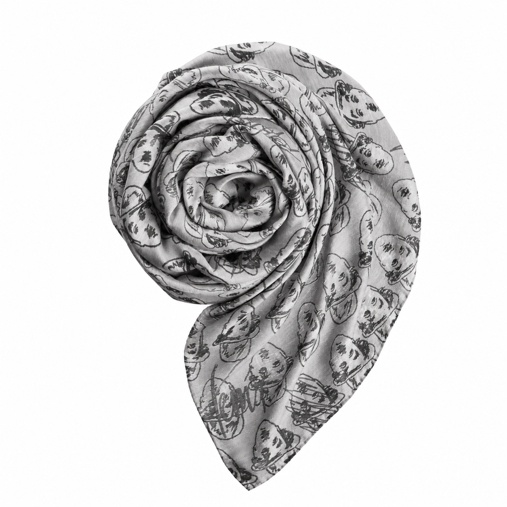 CHARLIE viscose and silk scarf in Gray