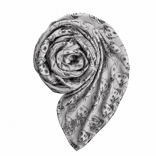 CHARLIE viscose and silk scarf in Gray