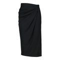 MUSTIQUE draped skirt in fluid black fabric by Xenia Joost, front view