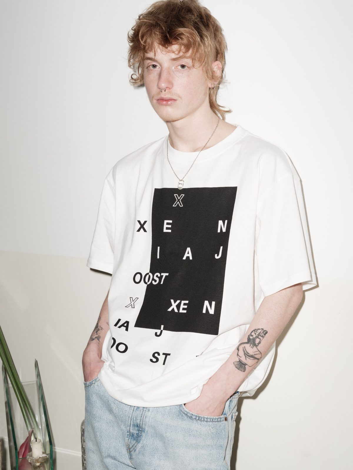 OUTSIDE OF THE BOX oversized unisex T-shirt by Xenia Joost, front view