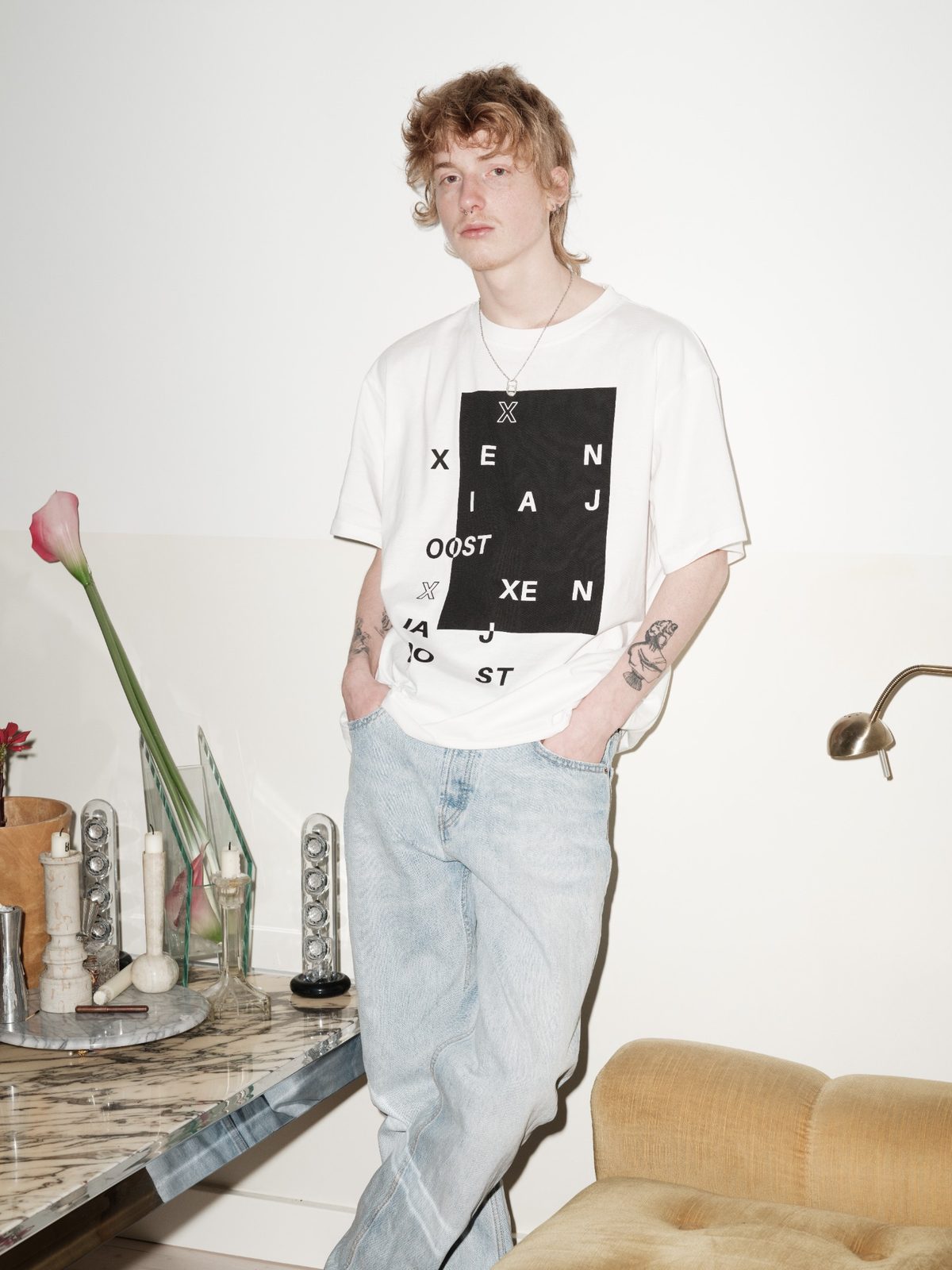 OUTSIDE OF THE BOX oversized unisex T-shirt by Xenia Joost, full look