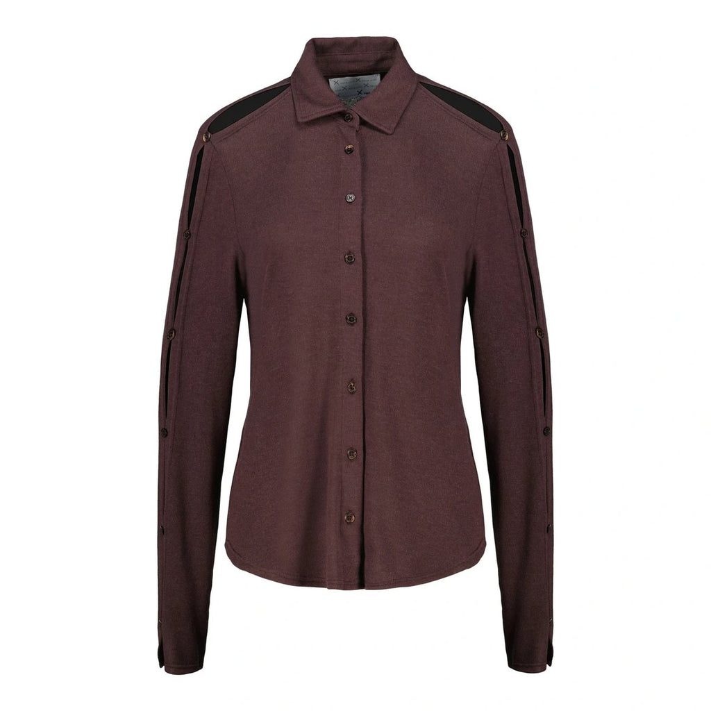 SLEEK VENTURA top in brown by Xenia Joost, front product