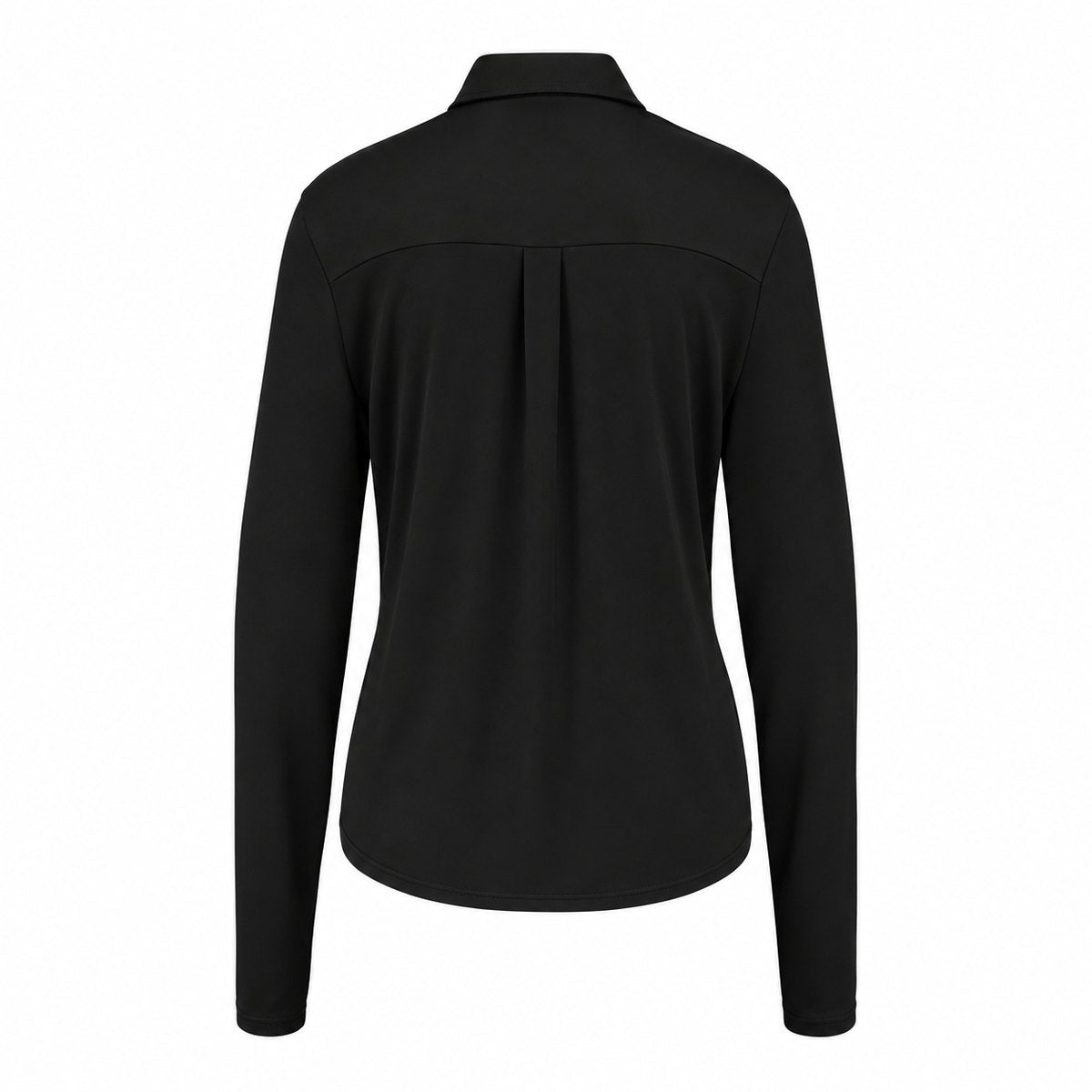SLEEK VENTURA top in fluid black by Xenia Joost, back product view