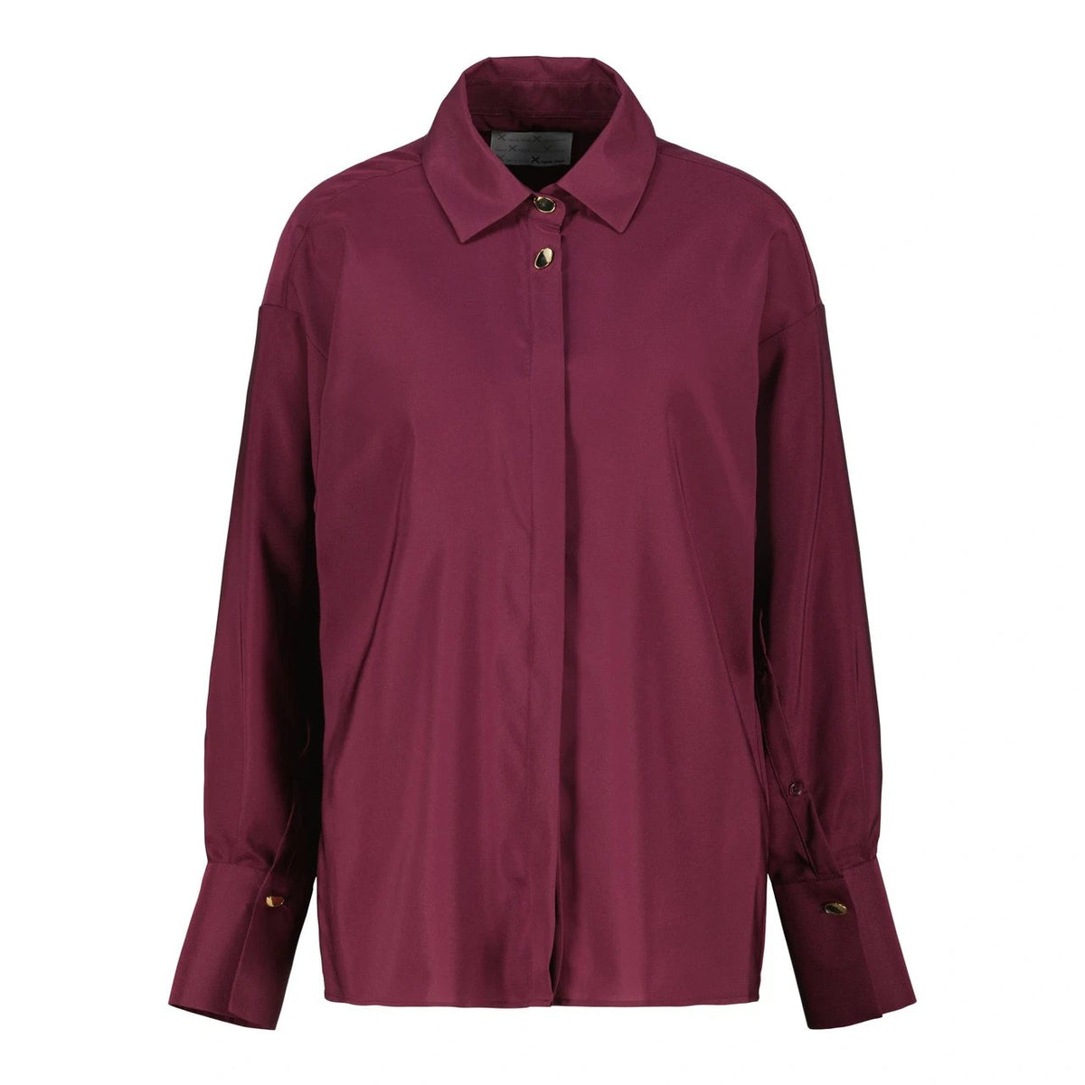 THE STATEMENT SHIRT — Sleeve It Down 002 in purple by Xenia Joost, front view
