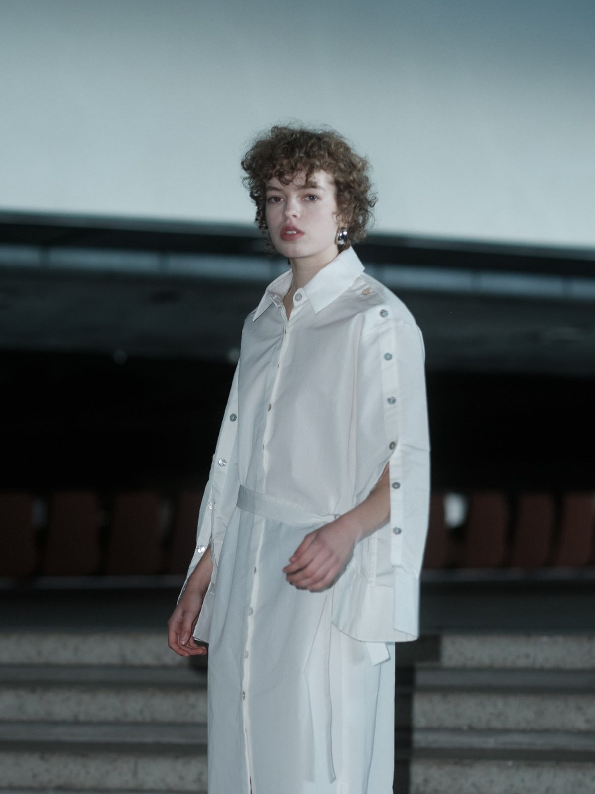 THE STATEMENT DRESS in white by Xenia Joost, sleeve opened along the arm